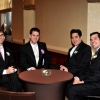 Groom, Groomsmen wait in Lounge