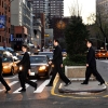 Eric and Groomsmen crossing Park Ave
