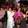 Sandy and bridesmaids outside W Hotel
